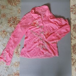 Embroidered pink top
